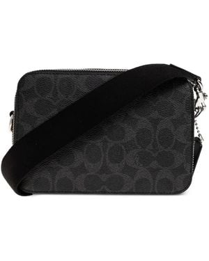 COACH Charter Zipped Monogram Crossbody Bag - Black