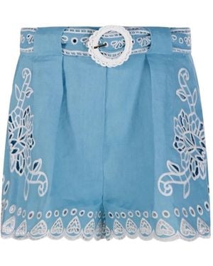 FARM Rio Shorts Con Bordado Floral - Azul