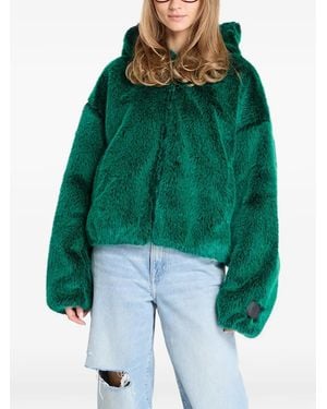 Nike Hooded Faux Fur Jacket - Green