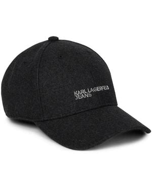 KARL LAGERFELD Essential Wool-Blend Cap - Black