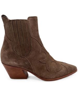 Elia Maurizi Western-Style Paneled Ankle Boots - Brown