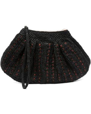 IBELIV Trapezoid Woven Clutch Beach Bag - Black