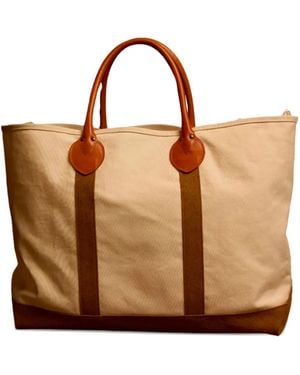 Fortela Reinforced Stitched Cotton Tote Bag - Brown