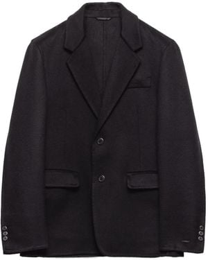 Prada Notched-Lapels Cashmere Blazer - Blue