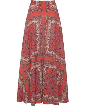 Cara Cara Gabriella Paisley Maxi Skirt - Red