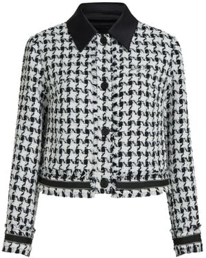 KARL LAGERFELD Houndstooth Bouclé Jacket - Black