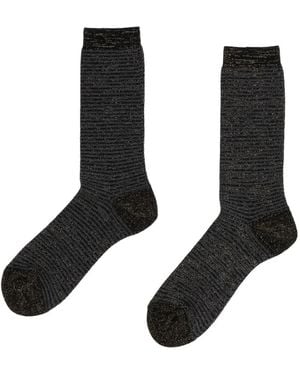 ANT45 Lapua Horizontal-Stripe Socks - Black