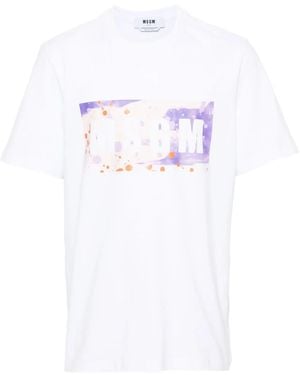 MSGM T-Shirt Con Stampa - Bianco