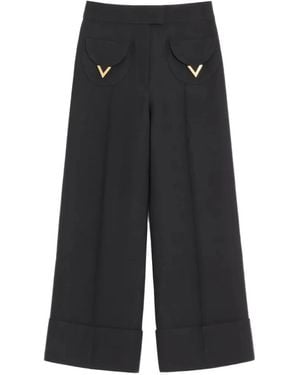 Valentino Garavani Crepe Couture Con V Trousers - Black