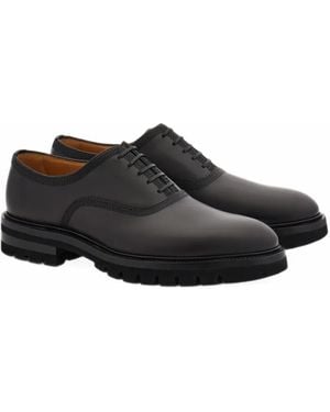Ferragamo Oxford Brogues With Chunky Tread - Black