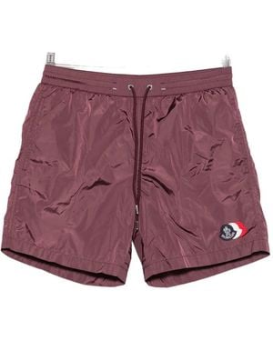 Moncler Logo-Patch Swim Shorts - Purple