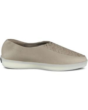 Fear Of God Woven-Panel Leather Loafers - Gray
