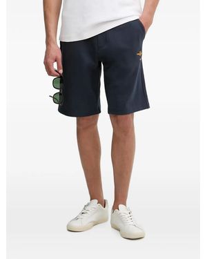 Aeronautica Militare Embroidered Drawstring-Waist Track Shorts - Blue