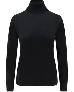 Aspesi High-Neck Ribbed-Trim Sweater - Black