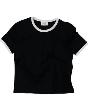 NORMFORM Contrast-Ribbed T-Shirt - Black