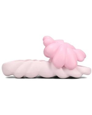 Ohana Hatake Full-Bloom Floral-Applique Slides - Pink