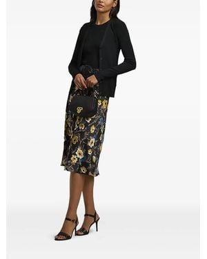 Ralph Lauren Floral-Print Bias-Cut Skirt - Black