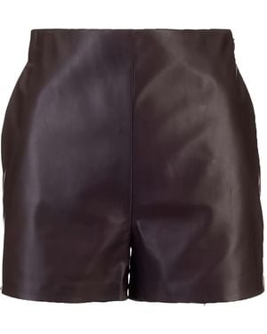 Valentino Garavani High-waisted Leather Shorts - パープル