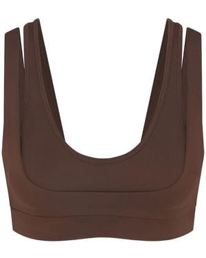 Skims X Nike Matte Double-Strap Scoop Sports Bra - Brown