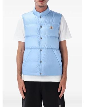 Moncler Padded Logo-Patch Gilet - Blue
