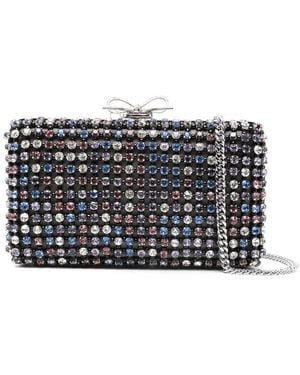 Self-Portrait Chainmail-Clutch Mit Kristallen - Grau