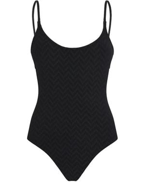 Vilebrequin Badeanzug Aus Chevron-Jacquard - Schwarz