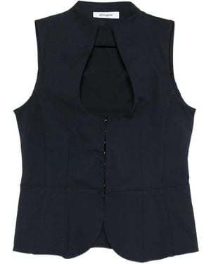 GIMAGUAS Keyhole-Neckline Sleeveless Top - Blue