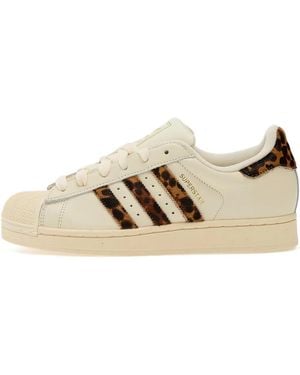 adidas Superstar レオパード スニーカー - ナチュラル