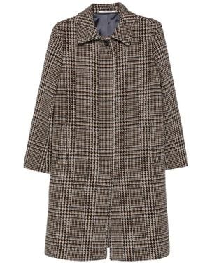 Tagliatore Prince Of Wales-Check Single-Breasted Coat - Grey