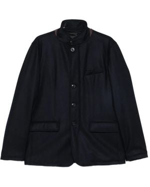 Herno High-Neck Button-Up Jacket - Blue