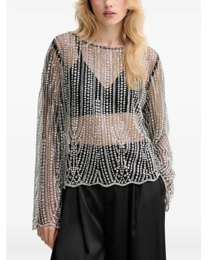 Gestuz Embellished Long-Sleeved Top - Black