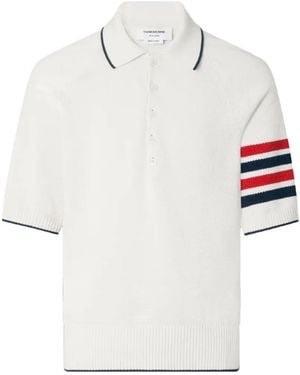 Thom Browne 4-Bar Relaxed-Fit Polo Shirt - White