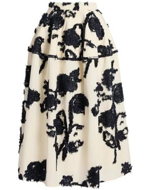 Erdem Fil Coupé Poplin Skirt - White