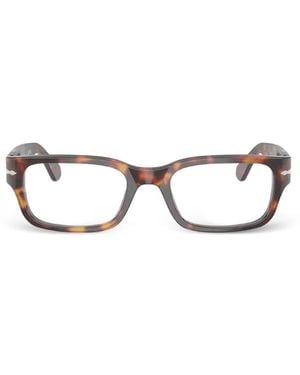 Persol Brille Mit Eckigem Gestell - Weiß