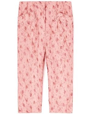 Ganni Pantalones Capri En Shibori Organza - Rosa
