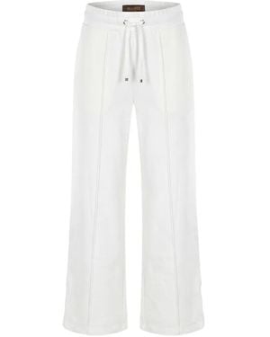 Moorer Drawstring Pintuck-Detail Track Pants - White