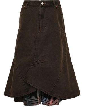 ANDERSSON BELL Layered Flare Midi Skirt - Black