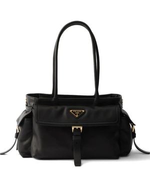 Prada Medium Explore Leather Tote Bag - Black
