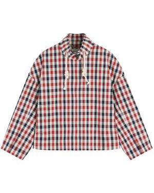 Tommy Hilfiger Gingham-Check Drawstring Jacket - Red