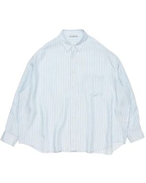 Acne Studios Camisa Oversize A Rayas - Azul
