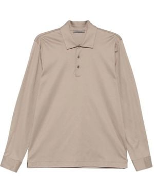 Corneliani Long-Sleeve Polo Shirt - Natural