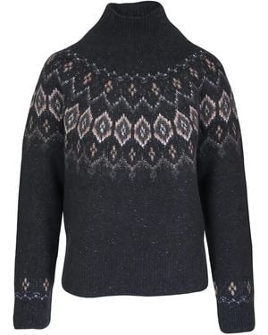 Vince Donegal Fair Isle Patterned Sweater - Gray