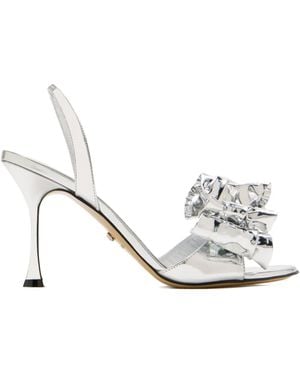Mach & Mach 95Mm Le Cadeau Ruffle-Bow Sandals - White