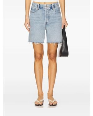 FRAME Gerafelde Shorts - Blauw