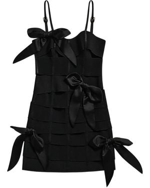 Area Bow Bandage Mini Dress - Black
