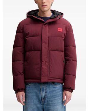 HUGO Hooded Padded Jacket - Red