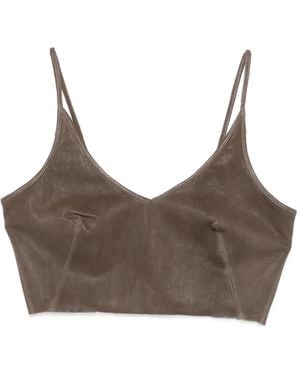 Rick Owens V-Neck Top - Brown