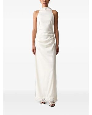 ROTATE BIRGER CHRISTENSEN Lace-Trim Ruched Dress - White