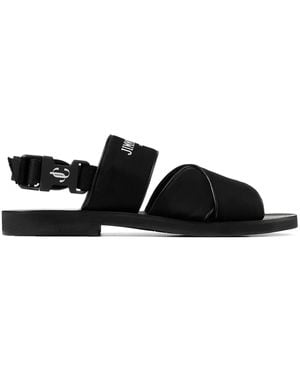 Jimmy Choo Sandales En Cuir Jude À Logo Imprimé - Noir