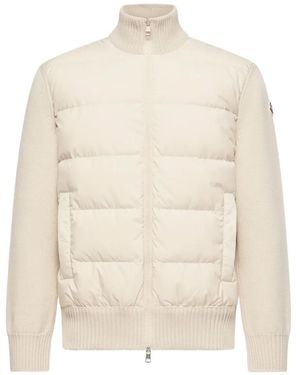 Moncler Padded Panel-Knit Jacket - White